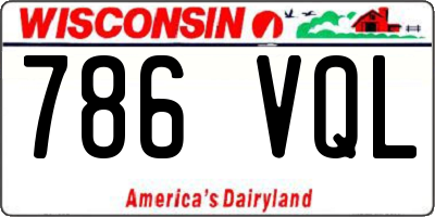 WI license plate 786VQL