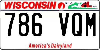 WI license plate 786VQM