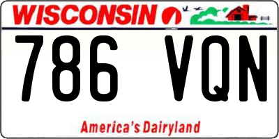 WI license plate 786VQN