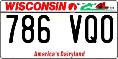 WI license plate 786VQO