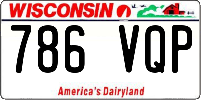 WI license plate 786VQP