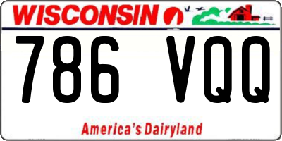WI license plate 786VQQ