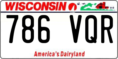 WI license plate 786VQR