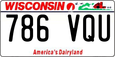 WI license plate 786VQU