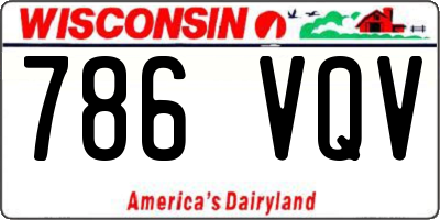 WI license plate 786VQV