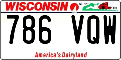 WI license plate 786VQW