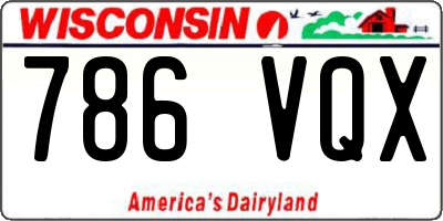 WI license plate 786VQX
