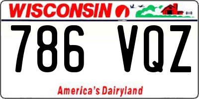WI license plate 786VQZ