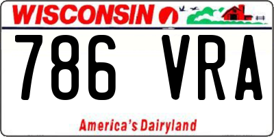 WI license plate 786VRA