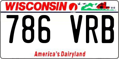 WI license plate 786VRB
