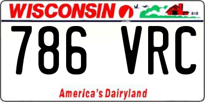 WI license plate 786VRC