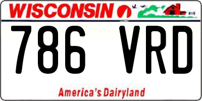 WI license plate 786VRD