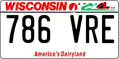 WI license plate 786VRE