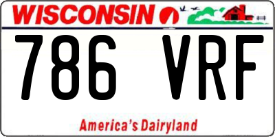 WI license plate 786VRF