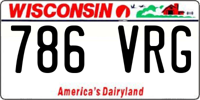 WI license plate 786VRG