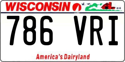 WI license plate 786VRI
