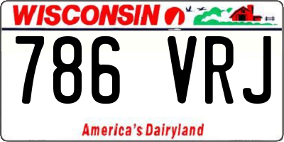 WI license plate 786VRJ