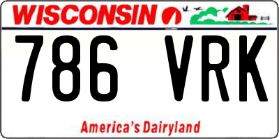 WI license plate 786VRK