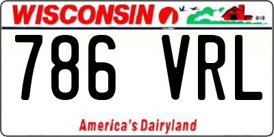 WI license plate 786VRL