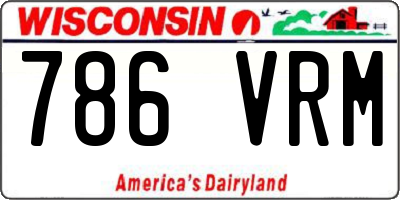 WI license plate 786VRM