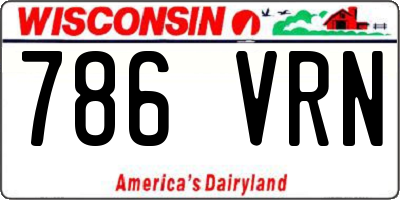 WI license plate 786VRN