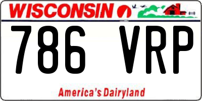 WI license plate 786VRP