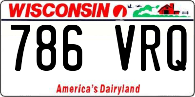WI license plate 786VRQ