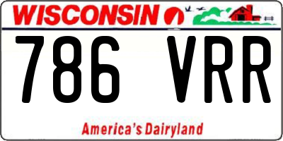 WI license plate 786VRR