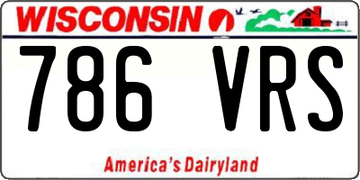 WI license plate 786VRS