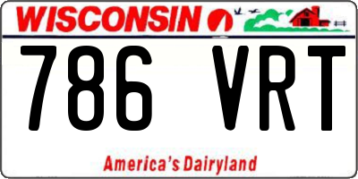 WI license plate 786VRT
