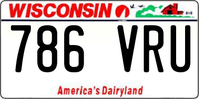 WI license plate 786VRU