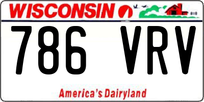 WI license plate 786VRV