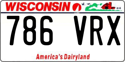 WI license plate 786VRX