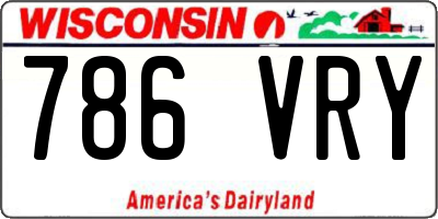 WI license plate 786VRY