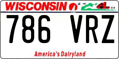 WI license plate 786VRZ