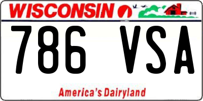 WI license plate 786VSA