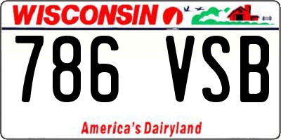 WI license plate 786VSB
