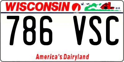 WI license plate 786VSC