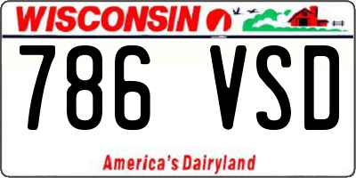 WI license plate 786VSD