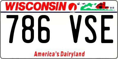 WI license plate 786VSE