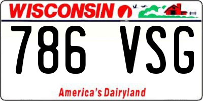 WI license plate 786VSG