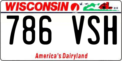 WI license plate 786VSH