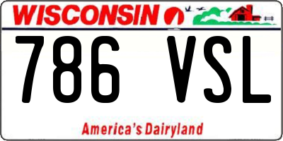 WI license plate 786VSL