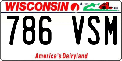 WI license plate 786VSM