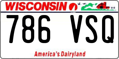 WI license plate 786VSQ