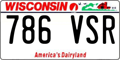 WI license plate 786VSR