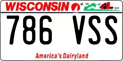 WI license plate 786VSS