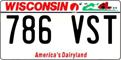 WI license plate 786VST