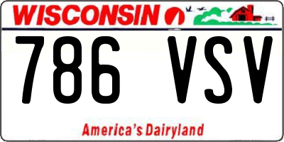 WI license plate 786VSV