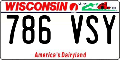 WI license plate 786VSY